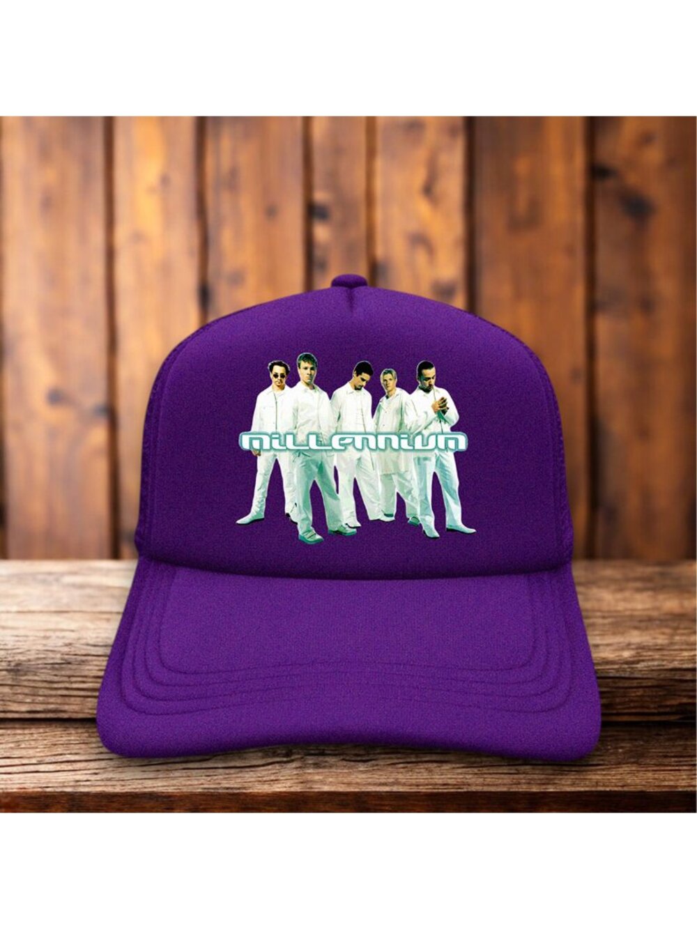 Backstreet Boys Mens Trucker Hat Purple Snapback Retro BSB Millennium Ball Cap